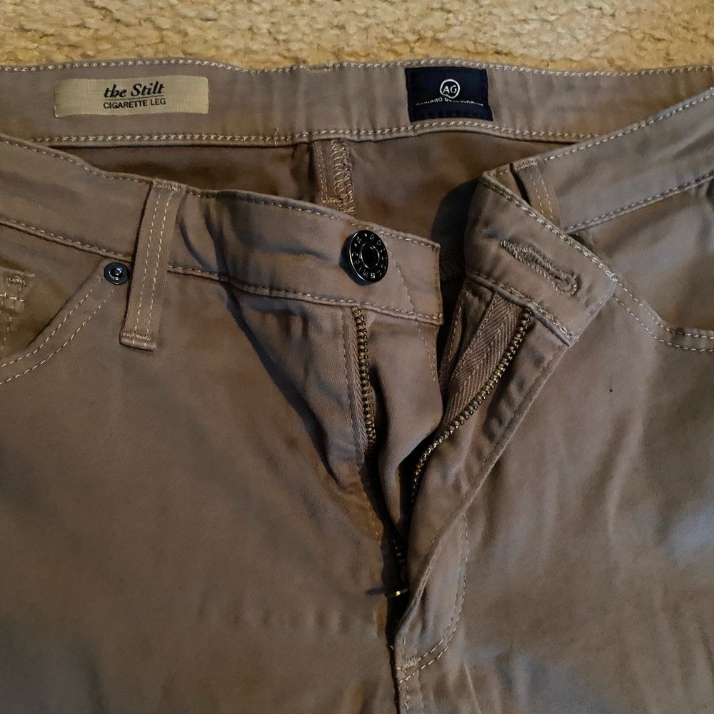 AG brushed light brown jeans.